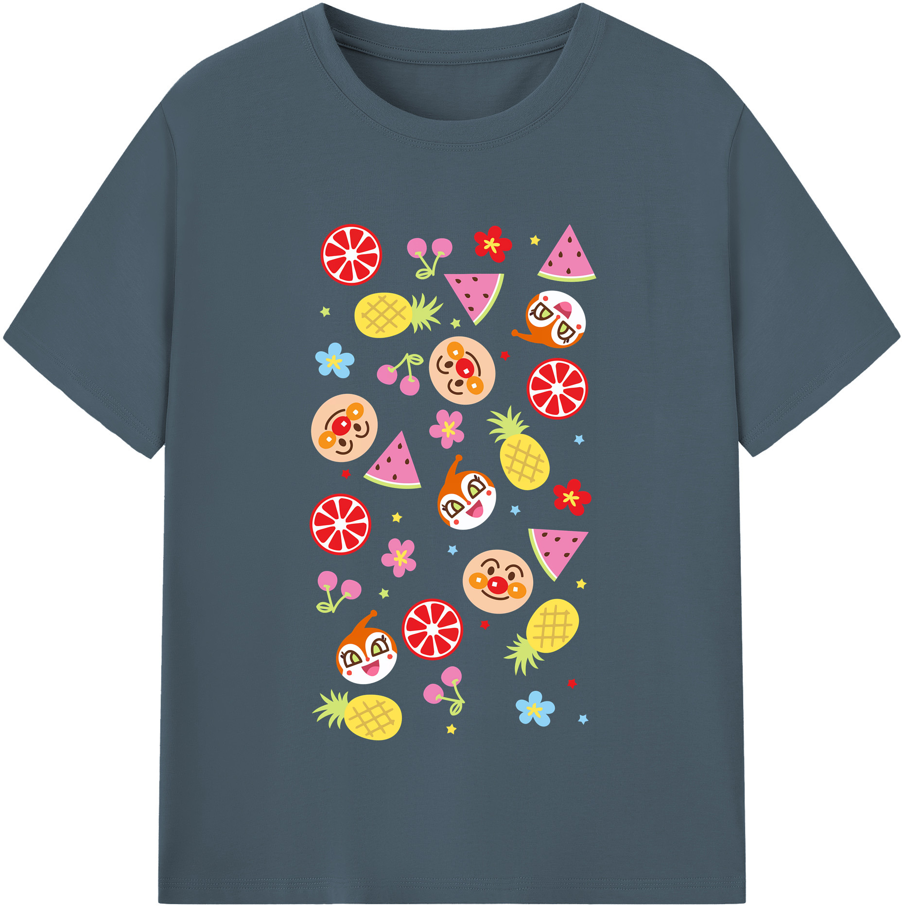 （画像用） アンパンマン Anpanman 綿100％半袖Tシャツ（フロントプリント）